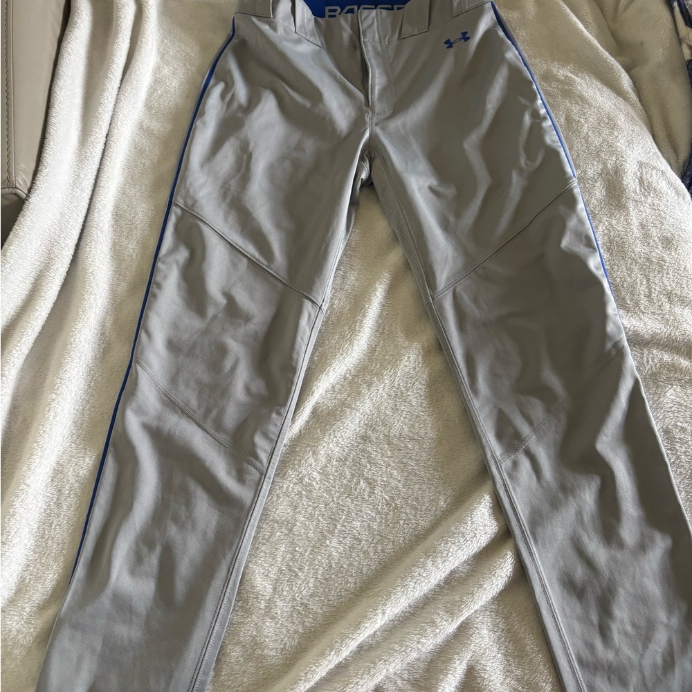 Men’s medium baseball pants. Grey and royal blue